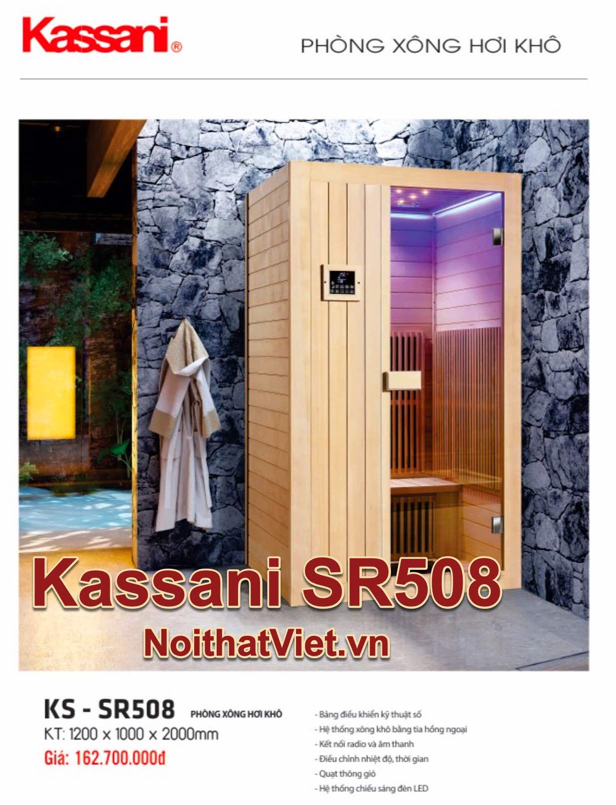 Đánh giá phòng xông hơi Kassani SR508, Kassani SR508, Kassani, Phòng xông hơi Kassani, Phòng xông hơi khô